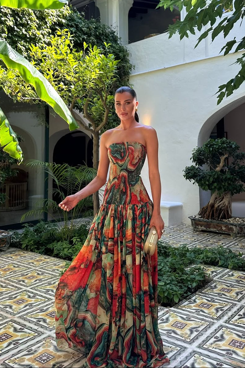 Bellamy | Women's Strapless Maxi Vacation Summer Dress