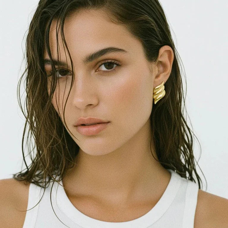 Isla | Boucles d'oreilles pendantes à trois couches pour femme