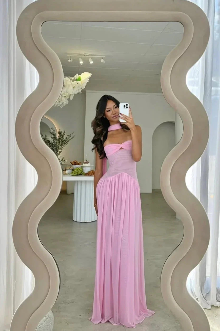 June | Women's Strapless Twisted Bodice Pleated Maxi Summer Dress