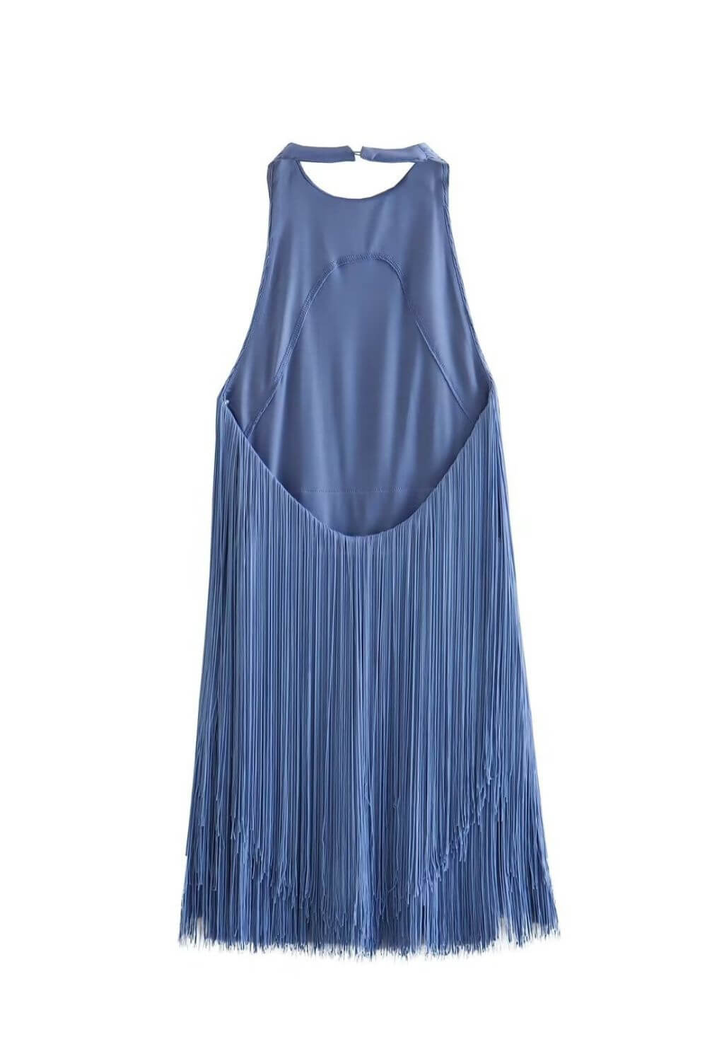 Millie | Robe de soirée courte à volants et franges, tour de cou pour femmes