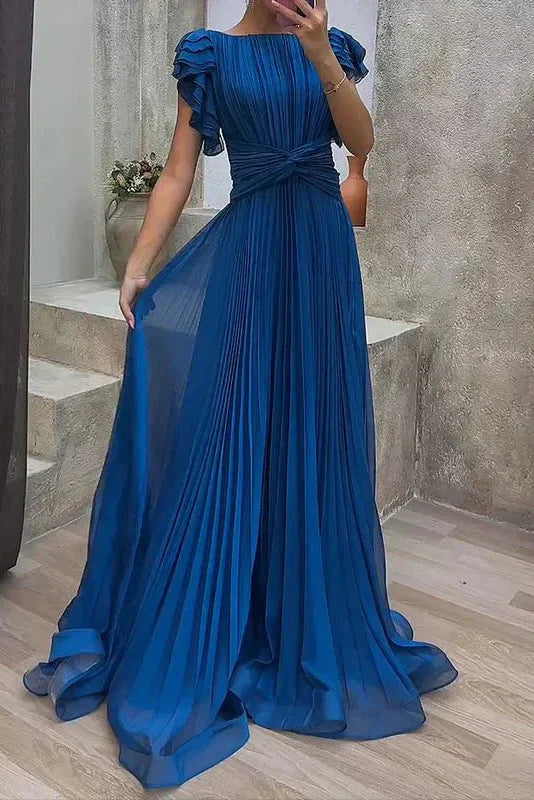 Calista | Women's Pleated Maxi Wedding Guest Dress
