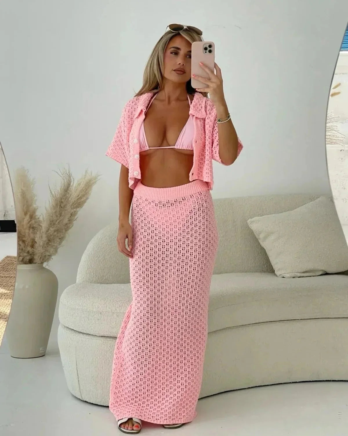 Isolde | Robe de plage deux pièces en crochet pour femme
