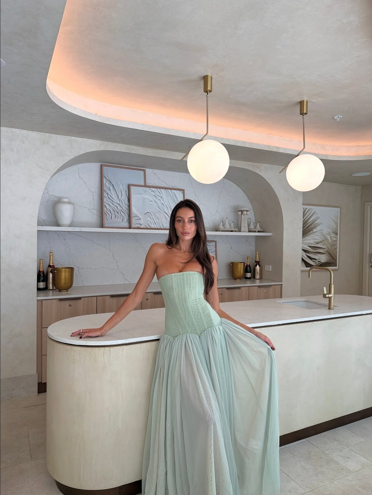 Judith | Women's Sleeveless Corset Maxi Wedding Guest Dress