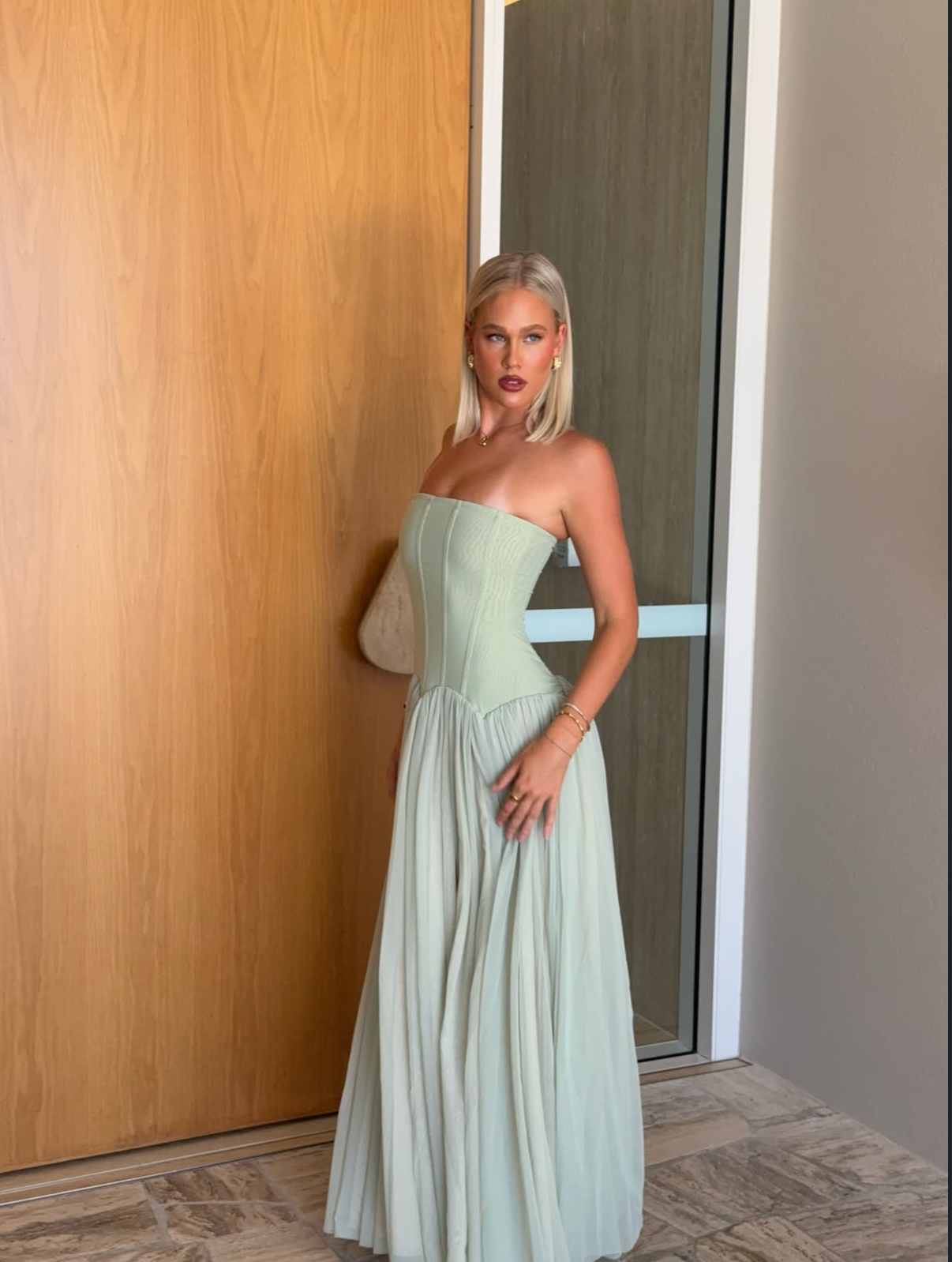 Judith | Women's Sleeveless Corset Maxi Wedding Guest Dress