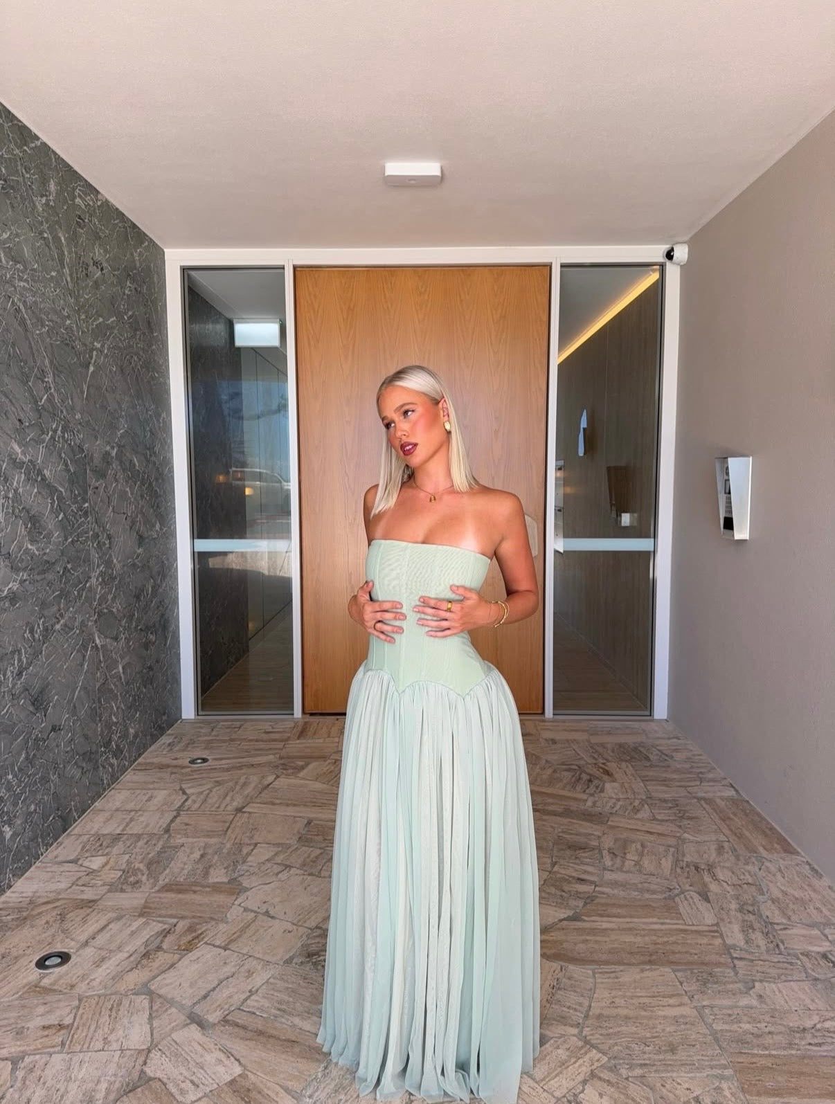 Judith | Women's Sleeveless Corset Maxi Wedding Guest Dress