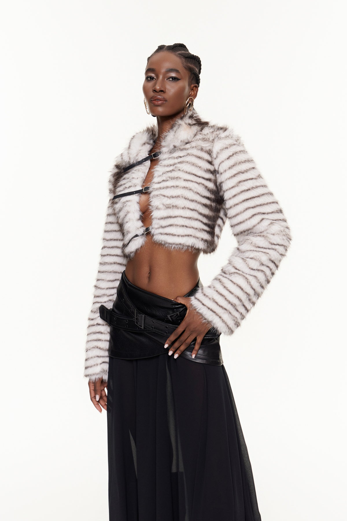 Meadow | Women's Zebra Print Faux Fur Jacket
